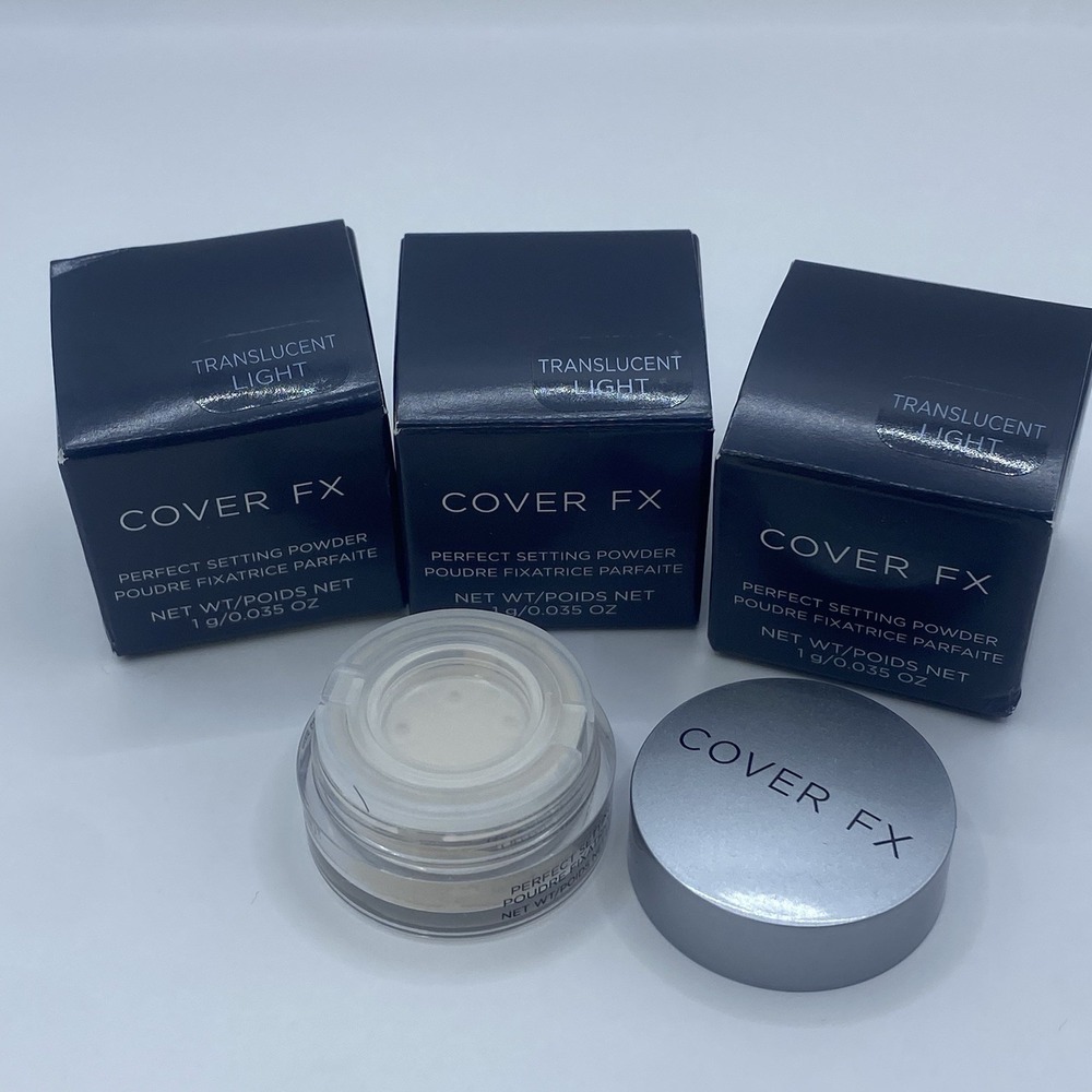 3x Cover FX Perfect Setting Powder Translucent Light .035oz Travel Size New